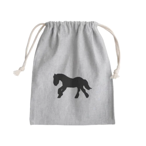 重種馬シルエット Mini Drawstring Bag