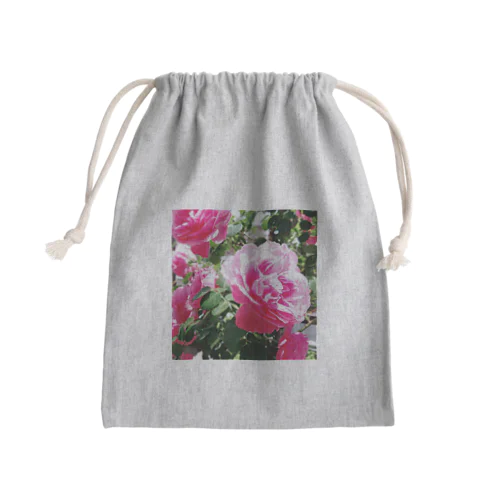 pink rose Mini Drawstring Bag