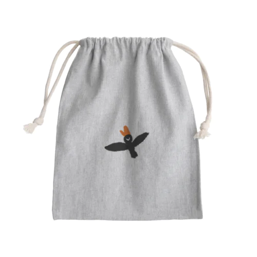 Mr. black bird Mini Drawstring Bag