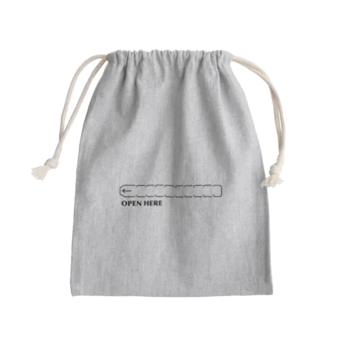 ここから開けてください Mini Drawstring Bag