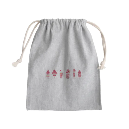 いちごパフェ Mini Drawstring Bag