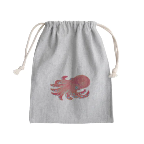 寝てるタコ Mini Drawstring Bag