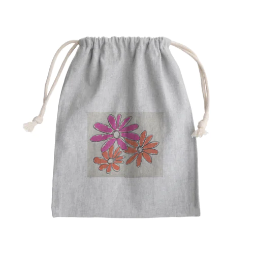 手書きのお花 Mini Drawstring Bag