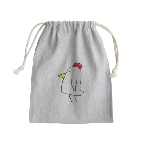 ゆるいニワトリ Mini Drawstring Bag