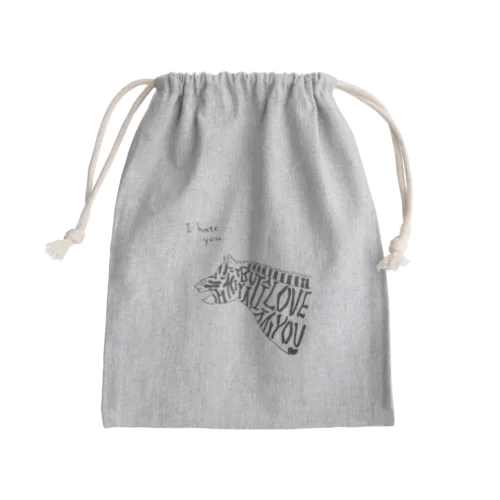 I hate you, but I love you. Mini Drawstring Bag