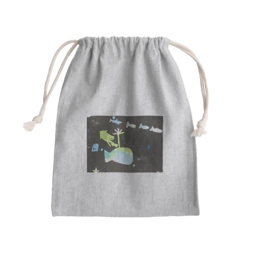 宇宙にいる魚 Mini Drawstring Bag