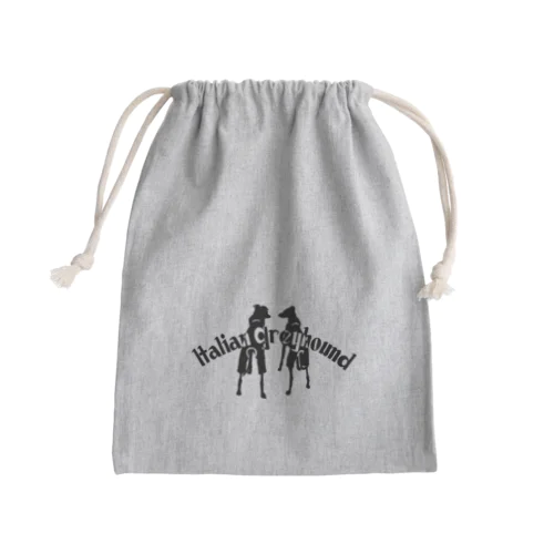 イタグレシルエット Mini Drawstring Bag