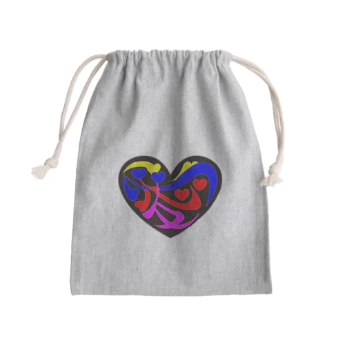 心と心が絡む友が愛 Mini Drawstring Bag