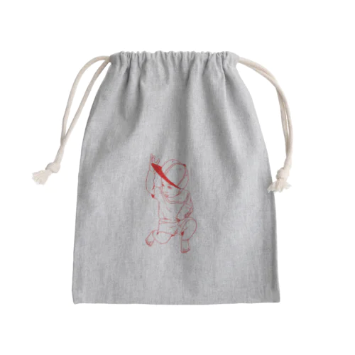 キャップをかぶる息子さん＊ Mini Drawstring Bag