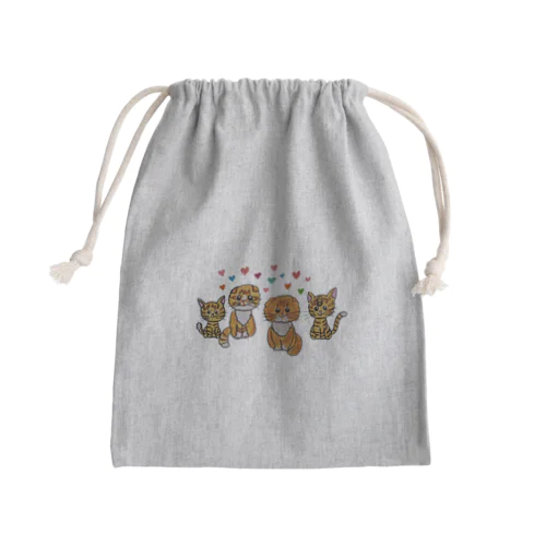 可愛い猫ちゃん（まるおくん、もふこちゃん） Mini Drawstring Bag