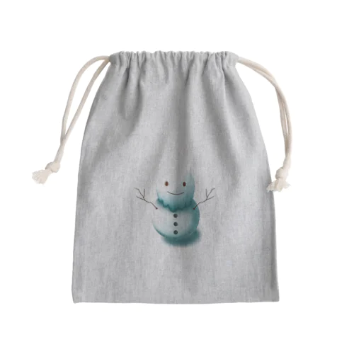 冬の訪れ雪だるま Mini Drawstring Bag