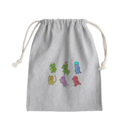 きょうりゅうえごころしりーず Mini Drawstring Bag