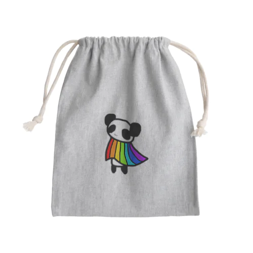 レインボーフラッグを着るパンダ Mini Drawstring Bag