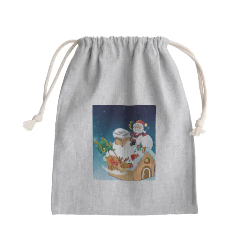 プレゼントを配るサンタクロース Mini Drawstring Bag