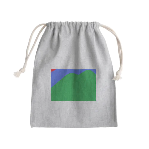 大きな二つの山と太陽 Mini Drawstring Bag