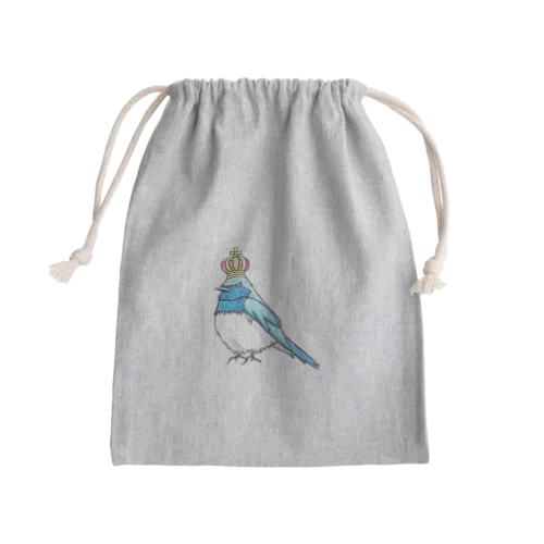 王冠オオルリ Mini Drawstring Bag