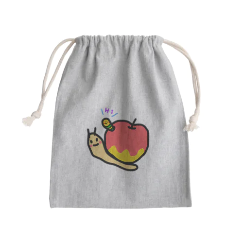 むしくいりんごつむり。 Mini Drawstring Bag