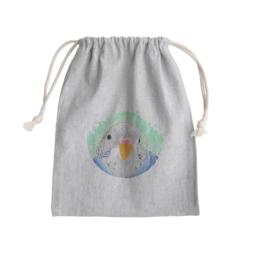 セキセイインコ　オパーリン【まめるりはことり】 Mini Drawstring Bag