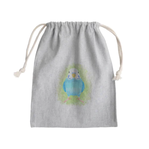 ほんわかセキセイインコ　ブルー【まめるりはことり】 Mini Drawstring Bag