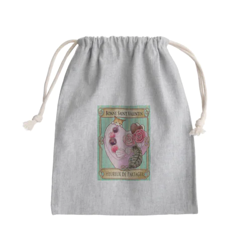 猫💗猫 バレンタイン　Heureux de Partager Mini Drawstring Bag