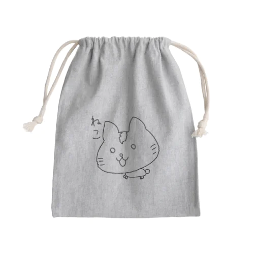 顔でかねこ Mini Drawstring Bag