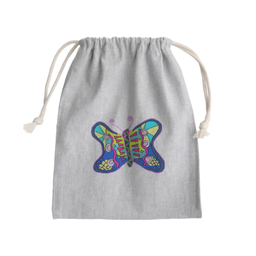 カラフルチョウチョ Mini Drawstring Bag