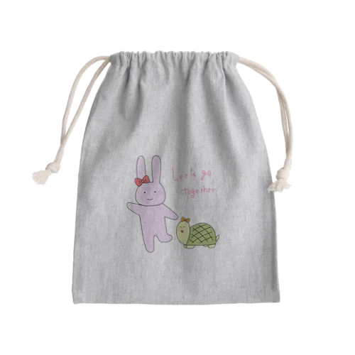 うさぎとかめ Mini Drawstring Bag