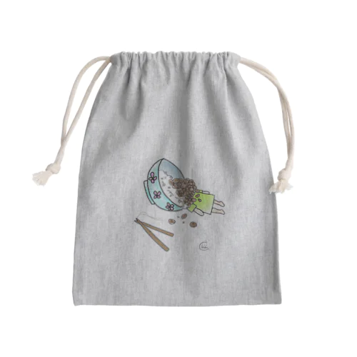 なんにでも突っ込みたい。納豆ご飯 Mini Drawstring Bag