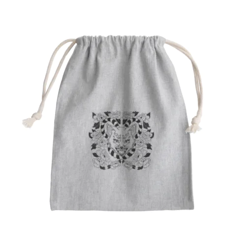 ワンちゃんとお花 Mini Drawstring Bag