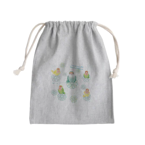 コザクラインコと一緒 Mini Drawstring Bag