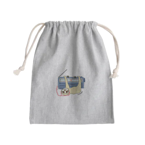 ナマケモノとラジオ Mini Drawstring Bag