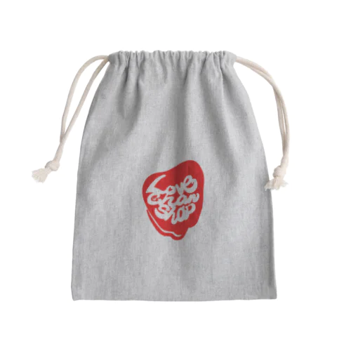LOVE HEART red Mini Drawstring Bag