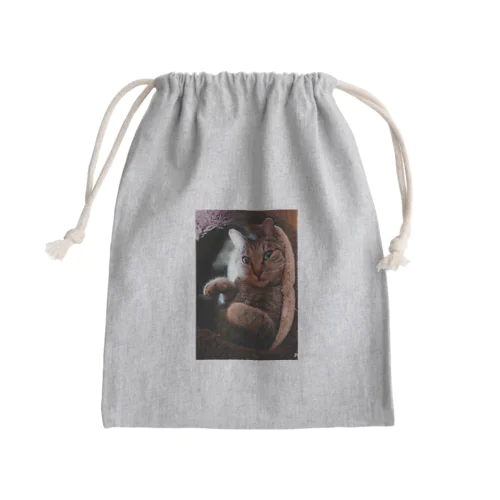 愛猫ミミ Mini Drawstring Bag