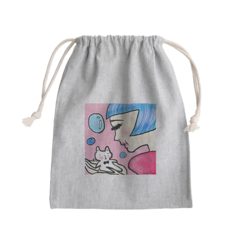 メルちゃんと白猫ぽんち Mini Drawstring Bag