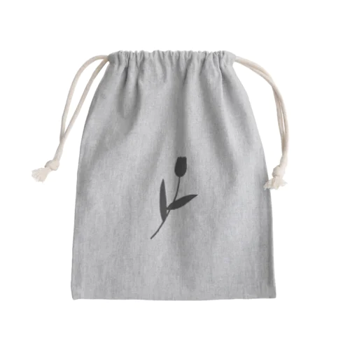 一輪のチューリップ 🌷モノクロ Mini Drawstring Bag