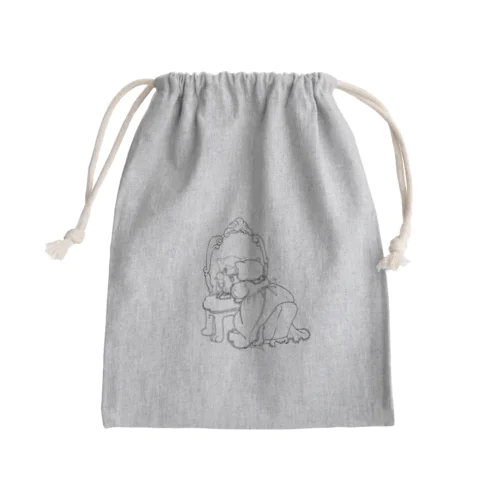 angry cat queen Mini Drawstring Bag