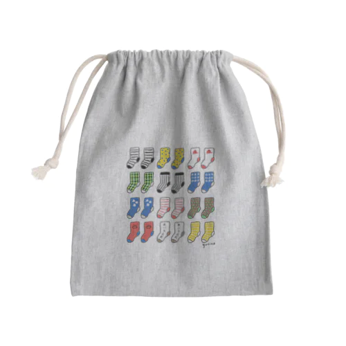 くつしたたたた Mini Drawstring Bag