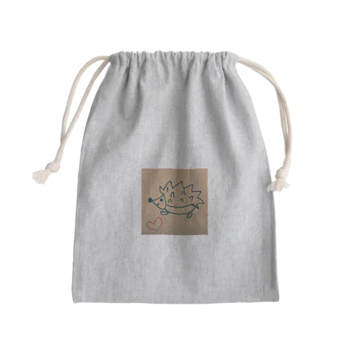 幸せハリネズミ Mini Drawstring Bag