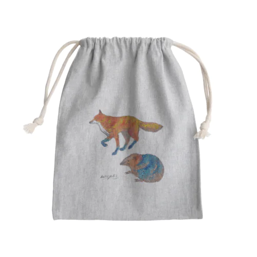 Fox and Hedgehog Mini Drawstring Bag