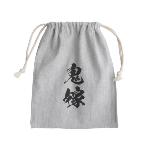 鬼嫁（黒） Mini Drawstring Bag