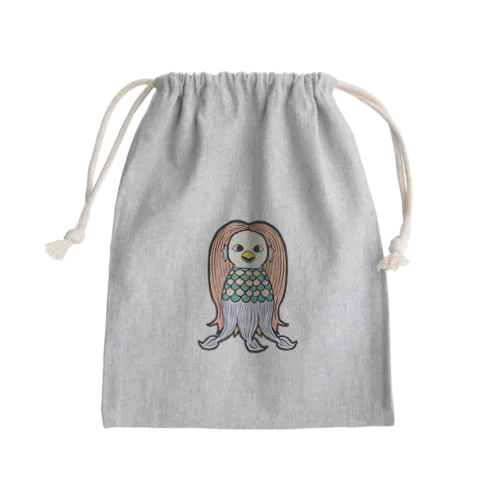 疫病退散 妖怪アマビエの画 正面 カラー Mini Drawstring Bag