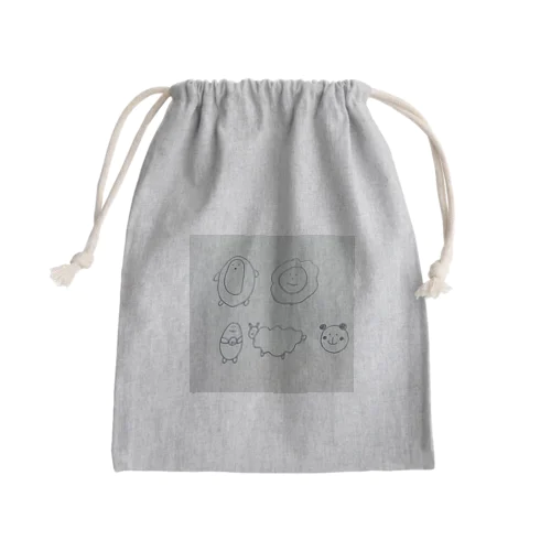 タカハッピーのヘタな絵 Mini Drawstring Bag