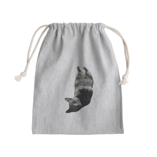 逆さ猫 Mini Drawstring Bag