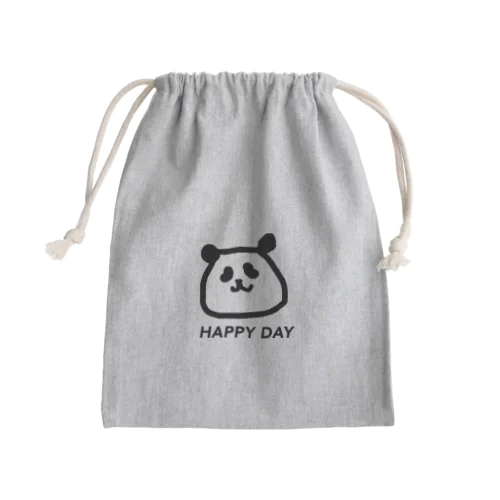 頭が平らなパンダ^^ Mini Drawstring Bag