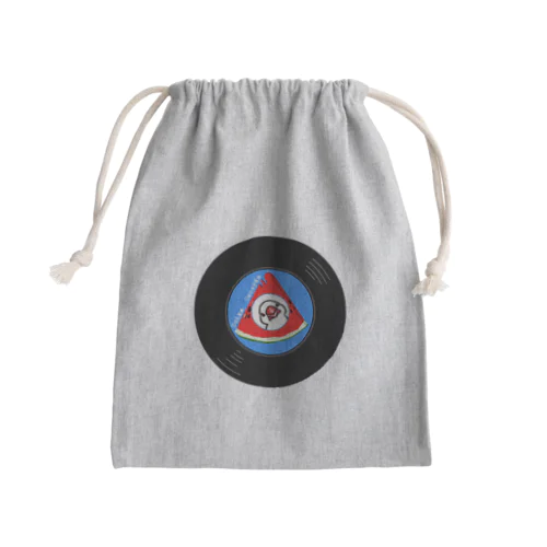 すいかレコード白文鳥 Mini Drawstring Bag