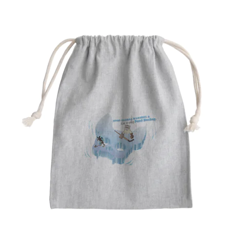 Pond Hockey Stop Global warming  Mini Drawstring Bag