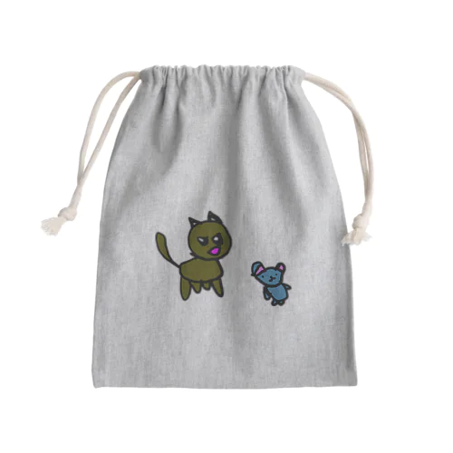 娘の絵シリーズ～cat＆rat～ Mini Drawstring Bag