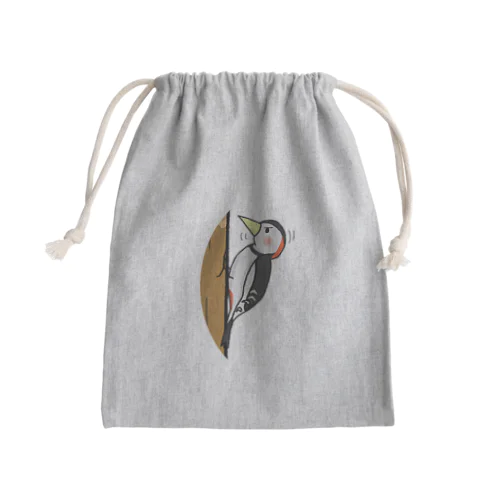 かなり頑張るキツツキ君 Mini Drawstring Bag