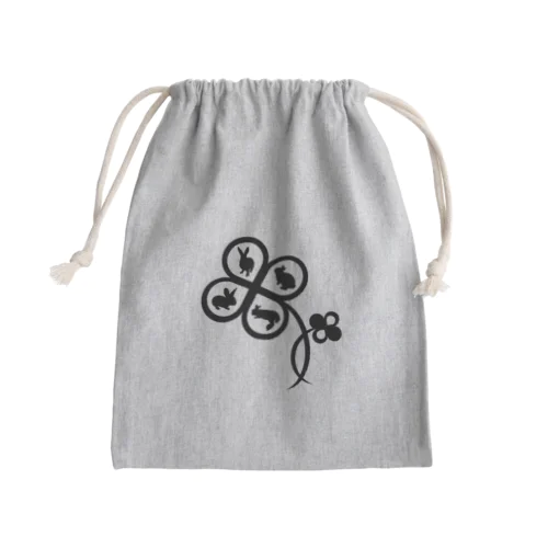 白黒草兎a Mini Drawstring Bag