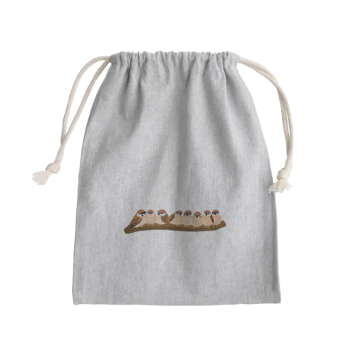 ぎゅうっとsparrowず① Mini Drawstring Bag